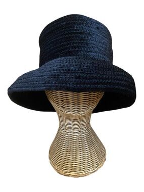 Chico’s Velour Womens Black Floppy Bucket Hat 90s Style Size OS